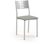 Silla de cocina fany de aluminio color plata 38x86x47cm