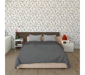 Papel pintado tnt aplicación cola en pared naturaleza plantas 2973 gris vinelus 52cmx10m lavable apto para cocinas o baños