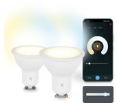 Pack 2 bombillas inteligente led gu10 luz regulable 400lm altavoz bluetooth