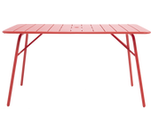 Mesa de jardín naterial café ii de acero rojo de 140 x 74 x 80 cm