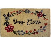 Felpudo coco ongi etrorri loreak multicolor, beige 40 x70 cm