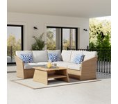 Conjunto de muebles de jardín majuro de ratán para 5 comensales