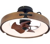 Ventilador de techo con luz silencioso dc cristal record messer marrón 50 cm