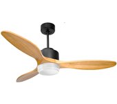 Ventilador de techo con luz motor dc lima d132 06 11 12 purline negro 132 cm