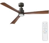 Ventilador de techo con luz silencioso dc arte confort misi marrón 132 cm