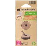 4 patín redondos standers de fieltro beige ø 28 mm