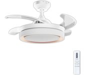 Ventilador de techo con luz retráctil silencioso dc arte confort lily blanco 91 cm