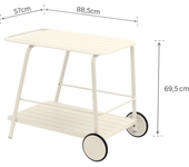 Carrito auxiliar naterial idaho de aluminio beige