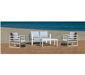 Conjunto de jardín cambel blanco de 4 plazas