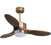 Ventilador de techo con luz motor dc lima d106 04 15 17 klassfan dorado 106 cm