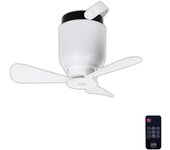 Ventilador de techo con luz portátil exterior dc arte confort elisa blanco 27 cm