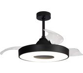 Ventilador de techo con luz retráctil silencioso dc mantra coin negro 50 cm
