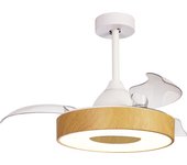 Ventilador de techo con luz retráctil silencioso dc mantra coin marrón 43 cm
