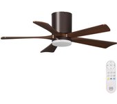Ventilador de techo con luz silencioso dc arte confort atenea marrón 107 cm