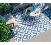 Suelo/azulejo porcelánico hanoi efecto hidráulico star blue 32.9x32.9 cm c2