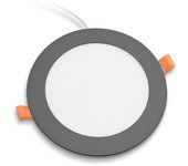 Foco downlight led redondo gris 1080 lm blanco cálido 14 cm