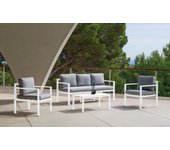 Conjunto de jardín tulus blanco/gris de 5 plazas