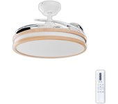 Ventilador de techo con luz retráctil silencioso dc arte confort maca blanco 107 cm