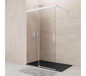 Mampara de ducha fija transparente noa perfil blanco (65-70)x195 cm 6mm