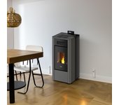 Hidroestufa de pellet river idrotech 13,8 kw antracita wifi