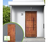 Puerta entrada metálica plus comfort aluminio color roble izquierda 90x210cm