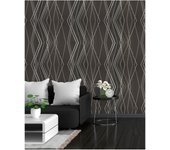 Papel pintado vinilo aplicación cola en pared geométrico geometrico 44670-3 gris vinelus 53cmx10.05m lavable apto para cocinas o baños