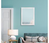 Espejo enmarcado rectangular moldura blanco 57 x77 cm