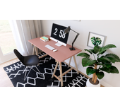 Tablero para mesa aglomerado bicolor: roble virginia/rosa talco 140x68.5x2.5cm