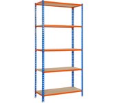Estanteria sin tornillos maderclick azul/naranja 5/30