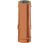 Tubo extensible para estufa de leña aislado dw 316l/cu 350-530mm ø100 cobre