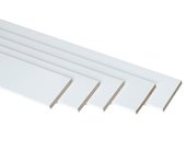 Kit 5 tapetas lisas de mdf lacado blanco 70x10x2200mm