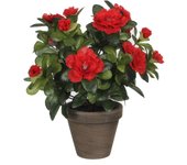 Planta artificial azalea en maceta roja 27 cm
