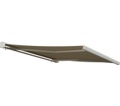 Toldo brazo extensible terraza zefir motor con cofre blanco tela beige 3.95x3 m