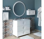 Mueble de baño con lavabo sphere blanco brillante 90x45 cm