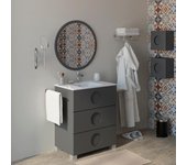Mueble de baño con lavabo sphere grafito mate 70x45 cm