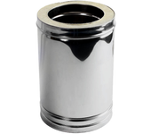 Tubo para estufas de leña dp aislado 316l/304 290mm ø125 inox