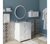 Mueble de baño con lavabo sphere blanco brillante 70x45 cm