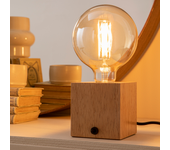 Lámpara de mesa inspire booken e27 a10 madera
