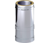 Tubo extensible para estufa de leña aislado dwj 316l/304 350-530mm ø200 inox