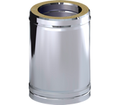 Tubo para estufas de leña dp aislado 316l/304 290mm ø200 inox