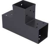 Conector de extensión en ángulo 90º, con 3 brazos 71x71 mm (g) para poste de madera 7x7 cm