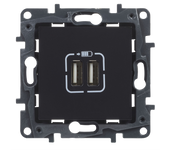 Toma usb doble legrand niloé step negro