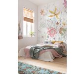 Mural no tejido liso no lavable naturaleza magie des fleurs multicolor 200 x 250 cm komar