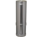 Tubo extensible para estufa de leña aislado dwj 316l/304 350-530mm ø130 inox