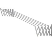 Tendedero 5 barras extensible para pared de aluminio, 9 metros de tendido