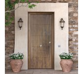 Puerta de entrada metálica multi 100 1105 1p izda roble viejo de 90x210 cm