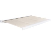 Toldo brazo extensible terraza ares motor con cofre blanco tela beige 3x2.5 m