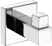 1 percha/colgador adhesivo de baño quaddro gris cromado