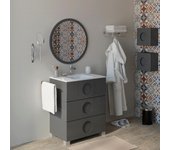 Mueble de baño con lavabo sphere grafito brillante 70x45 cm