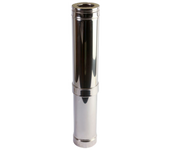 Tubo extensible para estufa de leña aislado dwj 316l/304 530-880mm ø100 inox